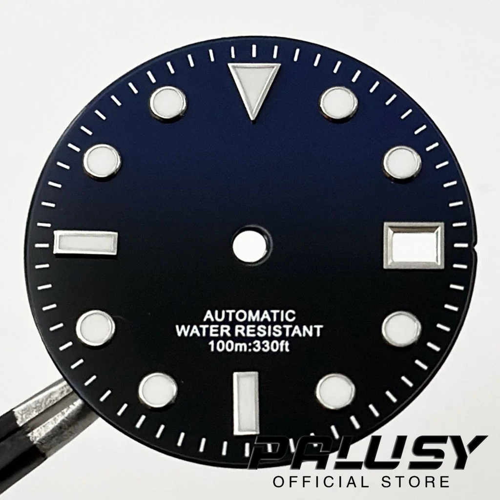 Nh35 29mm Blue Black Sterile Watch Dial Blue Luminous Watch Face for NH35/NH35A/4R/7S Movement Replacement Parts