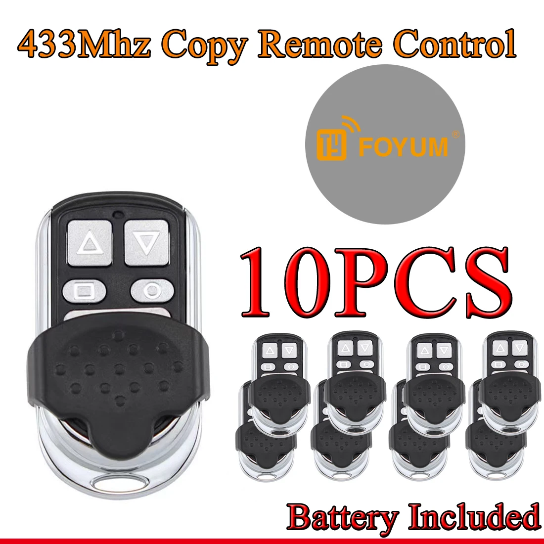 

10PCS Fixed Code 433mhz Garage Gate Wireless RF Universal Remote Control Key Duplicator Door Opener Remote Control Transmitter