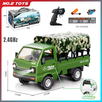 1/16 Remote Control Van Truck 2.4G 5CH Mini Simulated Carport Trucks Children Toy RC Ice Cream Truck Transport Car with Lights