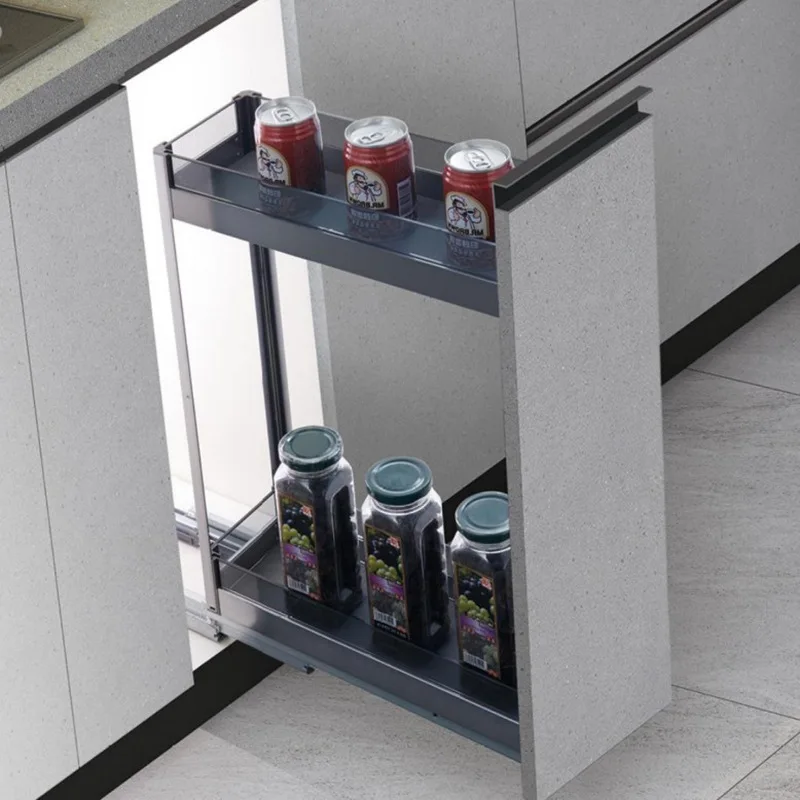 Kitchen bottom seasoning seasoning basket narrow cabinet drawer type very narrow small size cabinet pull-out storage rack