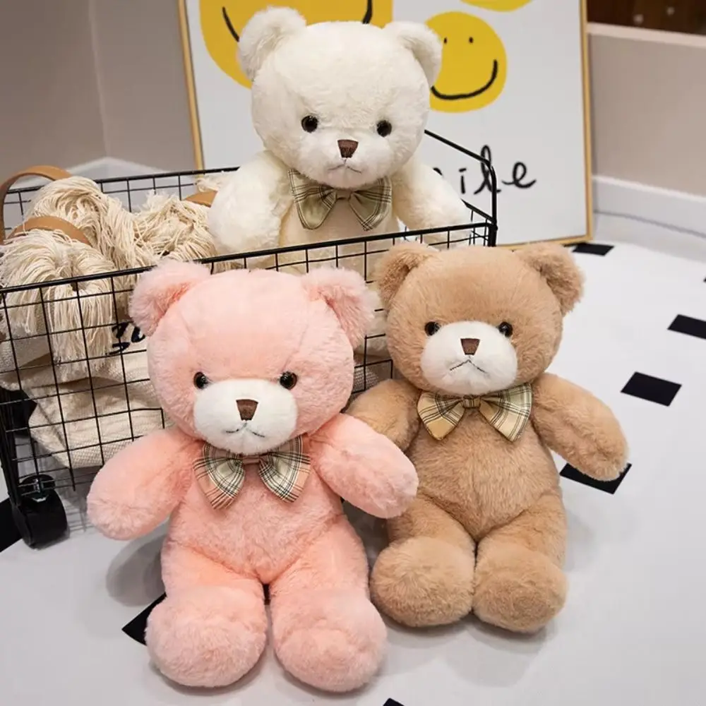 

PP Cotton Colorful Bow Tie Bear Doll Fluffy Soft Hug Bear Plush Toys Collection Ins Animal Bear Doll Pillow Kids Gifts