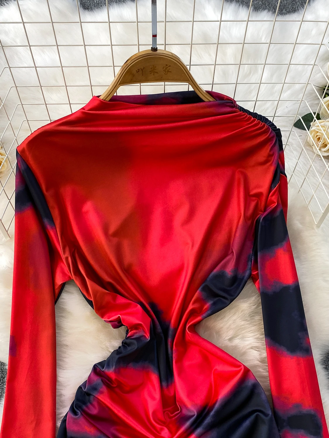 Falda larga Retro adient round Ne Dr para mujer, falda larga adelgazante con cintura plisada lateral de otoño, estampado Vintage, cintura alta, corte en A Dr