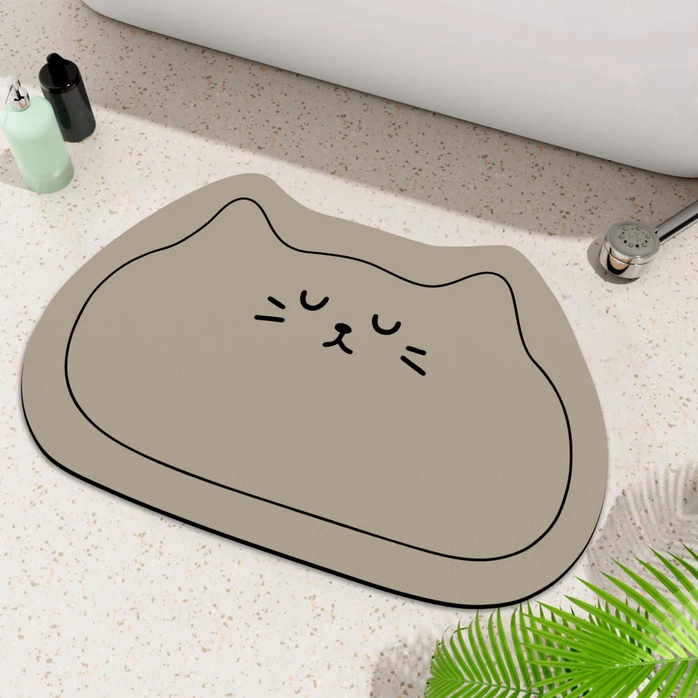 

Soft Diatomaceous Earth Bath Mat Absorbent Floor Mat Quick Drying Entrance Foot Pad Anti Slip Rug