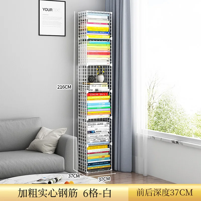 Corner Simple Narrow Bookshelf Floor To Floor Shelf Desktop Reading and Storage Corner Crevice Wall Corner Small Bookshelf