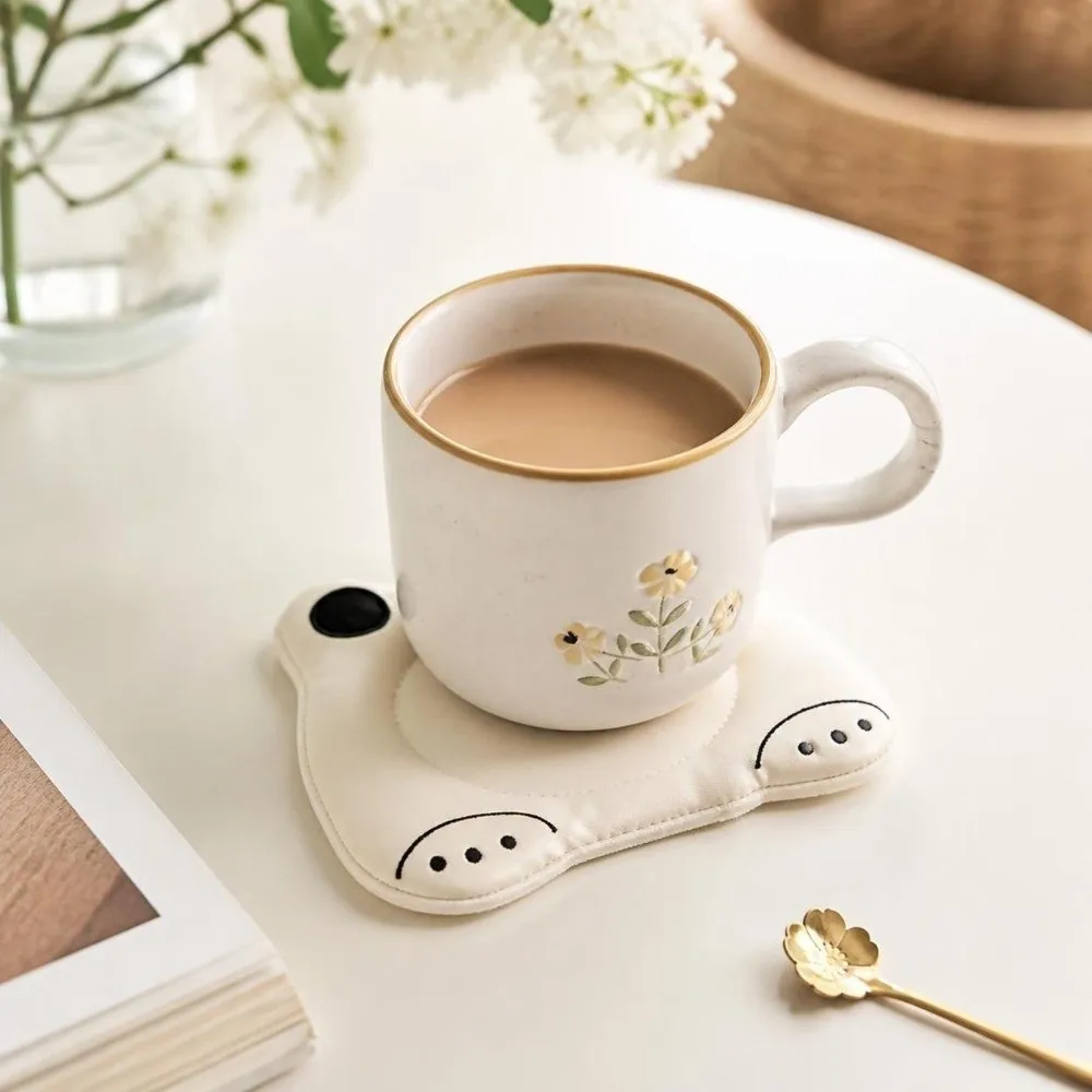Pot Mats Cute Cartoon Animal Fabric Coaster Soft Anti Slip Seal Heat Insulation Pad Washable Panda Anti Scald Pad Bar 5