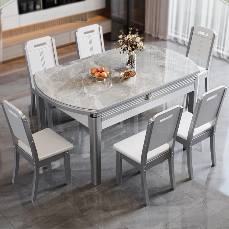 

Nordic Folding Luxury Dinning Tables Extendable Stone Restaurant Kitchen Dinning Tables Modern Mesa Plegable Furniturn MR50DT