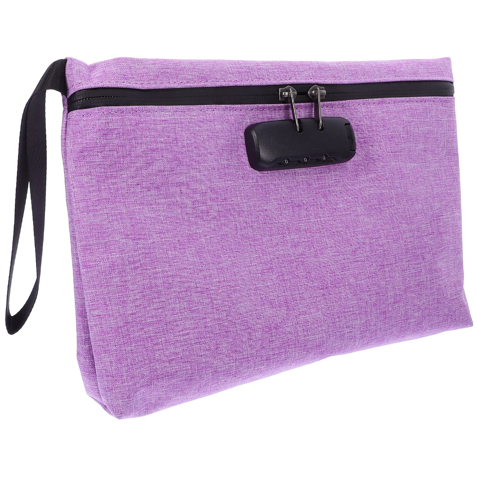 

Portable Combination Lock Storage Bag Rose Pink Large Capacity Waterproof Secure Document File Organizer for Business Travel