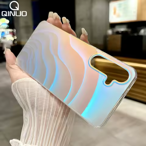 Colorful Wavy Pattern Phone Case For Samsung S25 S24 S23 S22 S21 Plus Note20 Ultra S20 FE A16 A06 A55 A54 A35 A34 A25 A24 A15 14