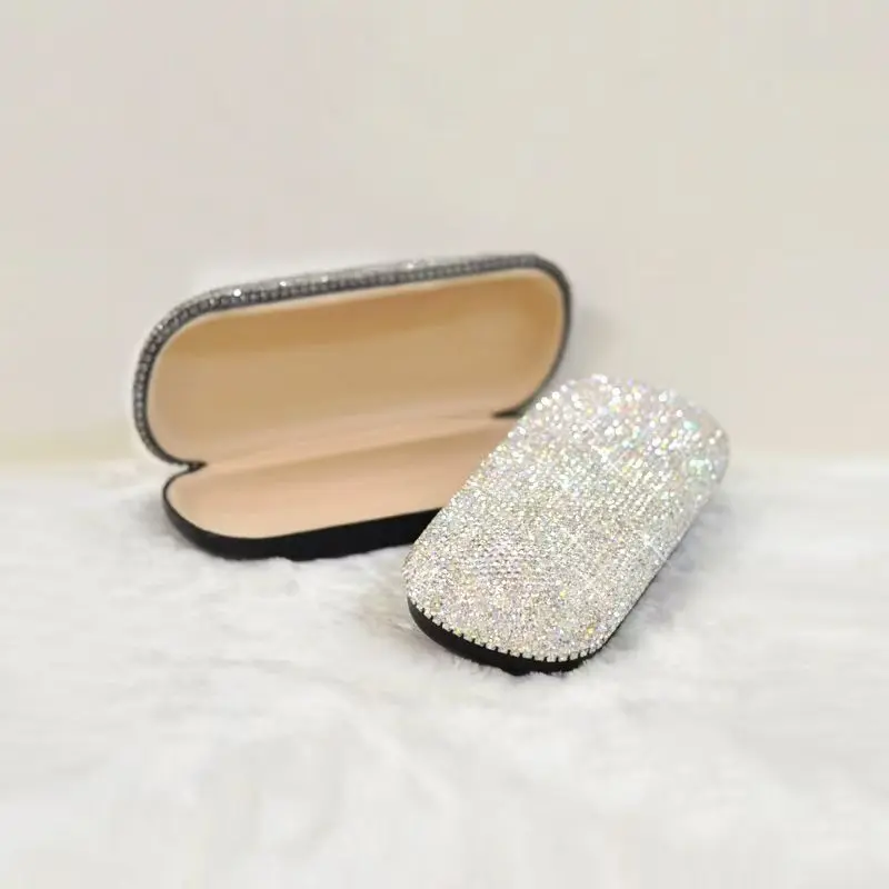 

Luxury Diamond Glasses Case Women Fashion Glitter Reading Myopia Sunglasses Protector Cover Pressure Glasses Storage Box