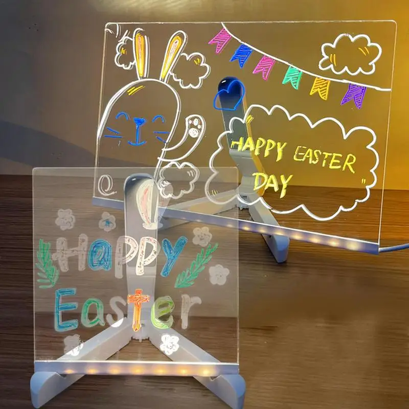 Acrylic Note Board Acrylic LED Drawing Painting Board Daily Planner Schedule Board LED Drawing Painting Board For Study Work