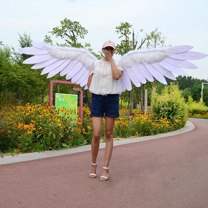 

Electric control Angel Wings White Feather catwalk props wedding stage props Fairy Goddess Royal Adult Costume - Touch of Nature