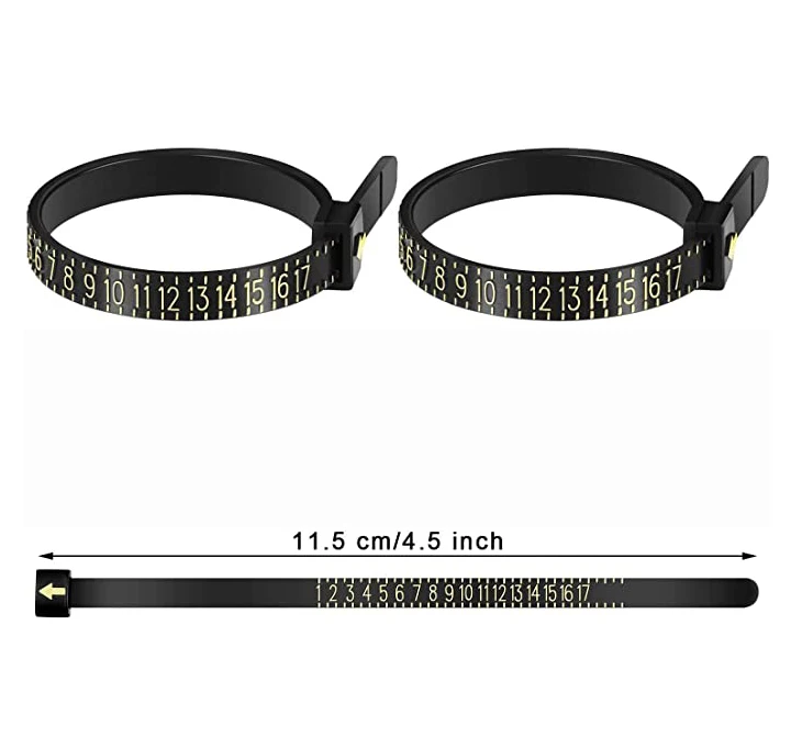 US/UK/EU/HK/JP Ring Sizer Finger Gauge Messen Lineal Skala Kunststoff Ring Sizer Schmuck Mess Werkzeug – Detail 8