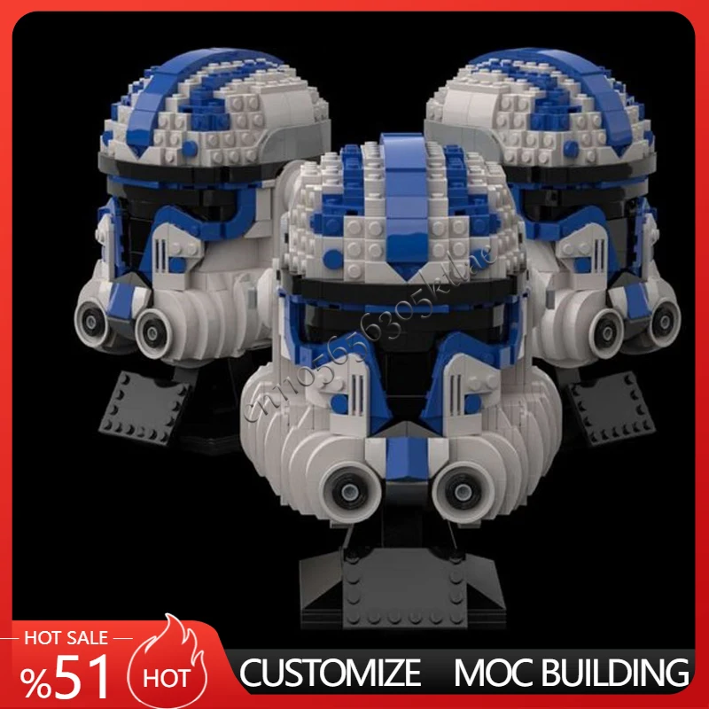 

899 шт., звездный план, шлем MOC, индивидуальный клон, Commando, твердый футляр, модель MOC, строительный блок, архитектура, образование, сборная модель, игрушки