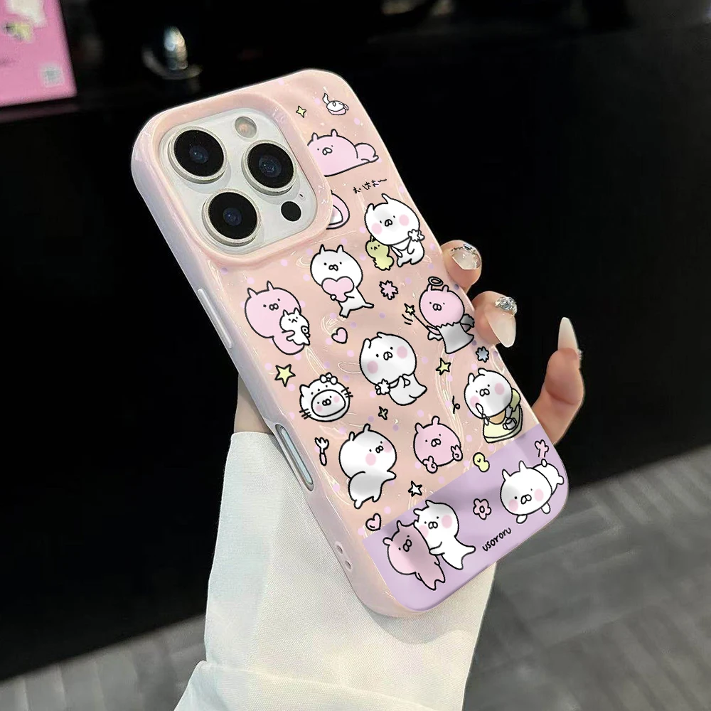 Koreanisches Kawaii-Cartoon-Design Weiche Silikon-Handyhülle für iPhone 17 16 15 14 13 12 11 Pro Max 14 Plus 17Air Falten-Wellen-Design – Detail 3