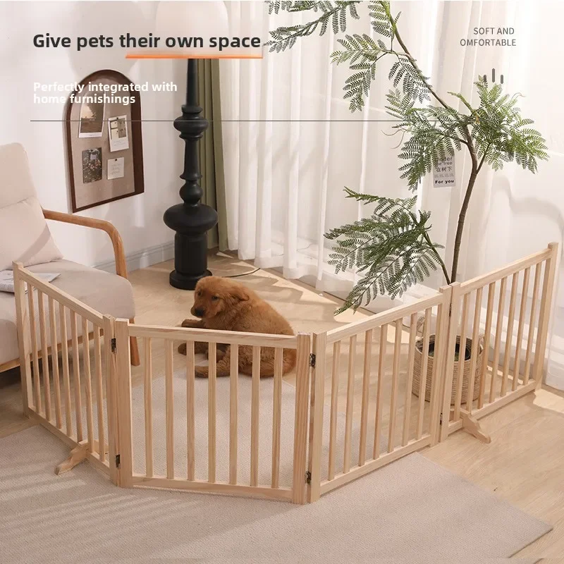 Modular Free Configuration Eco Friendly No Paint Household Cat Cage Fence Wooden Dog Playpen Foldable Detachable Easy Storage
