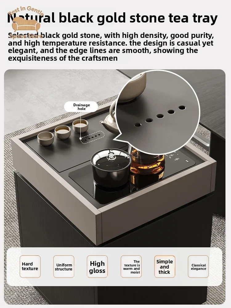 Italian movable coffee table trolley, living room, sofa side cabinet, tea table, automatic water supply and kettle integrated