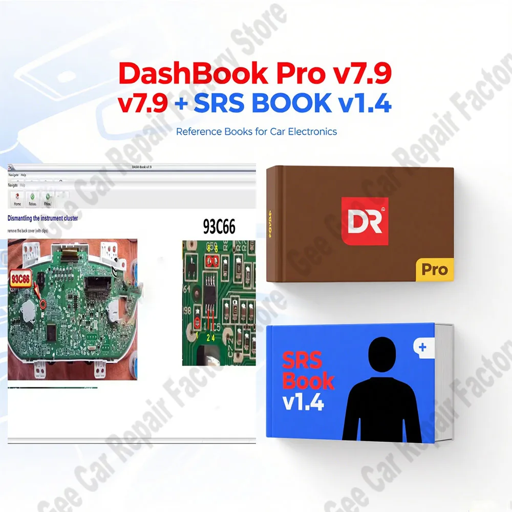 Latest DASHBook v7.9 + SRSBOOK v1.4 obd2 scanner Full with Keygen Removal Disassembly Car Maintenance Tools for great beginner