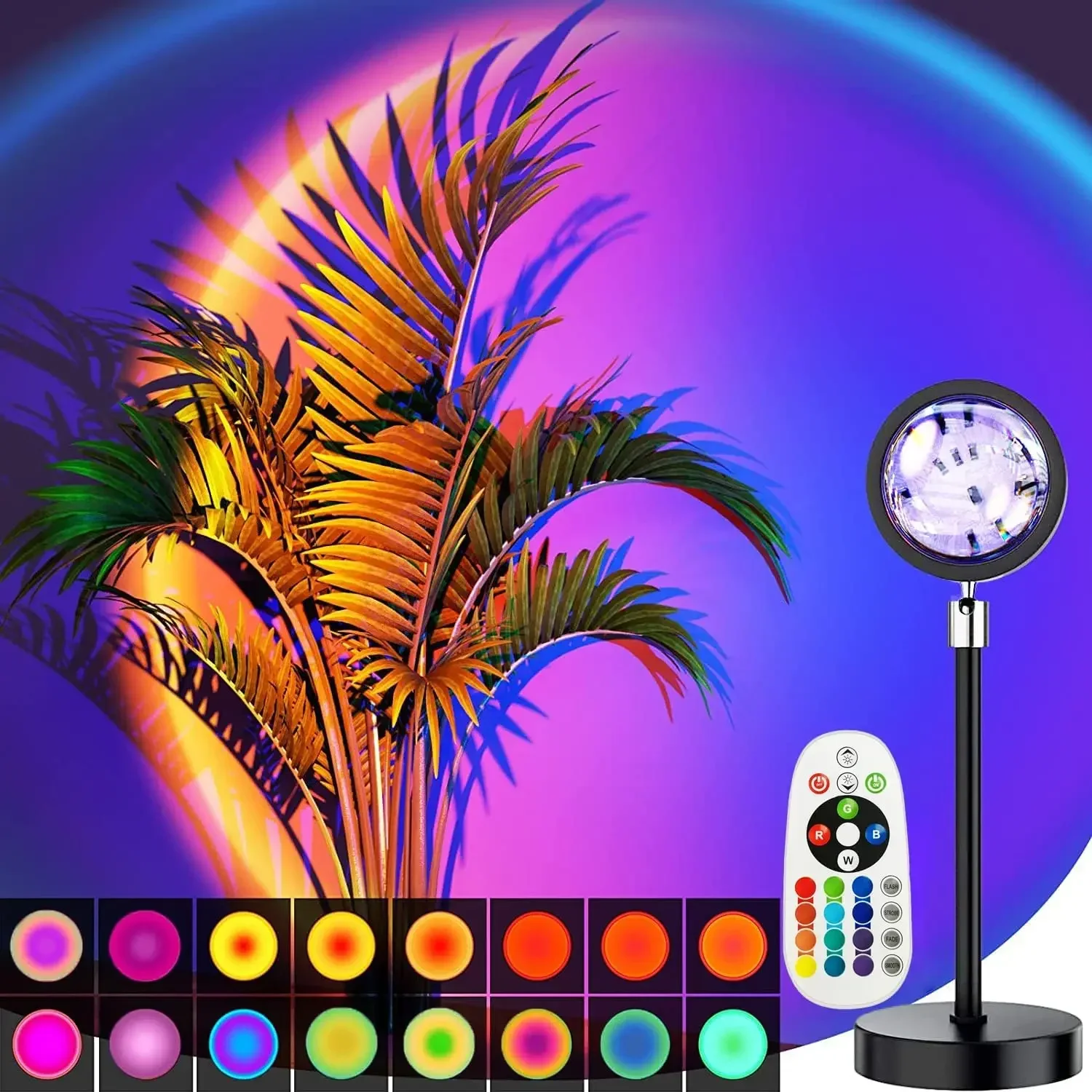 สมาร์ทบลูทูธ USB Sunset โปรเจคเตอร์โคมไฟ App ควบคุม Night Light บรรยากาศโปรเจคเตอร์สําหรับห้องนอนหน้าแรกพื้นหลัง Wall Decor