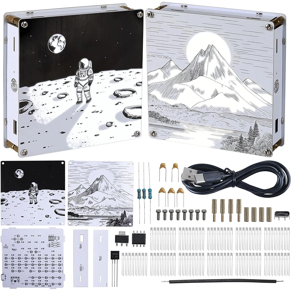 

DIY Light Painting Lamp Soldering Kit Night Light Solder Project Practice Electronic Kit with Adjustable Brightness for Learning