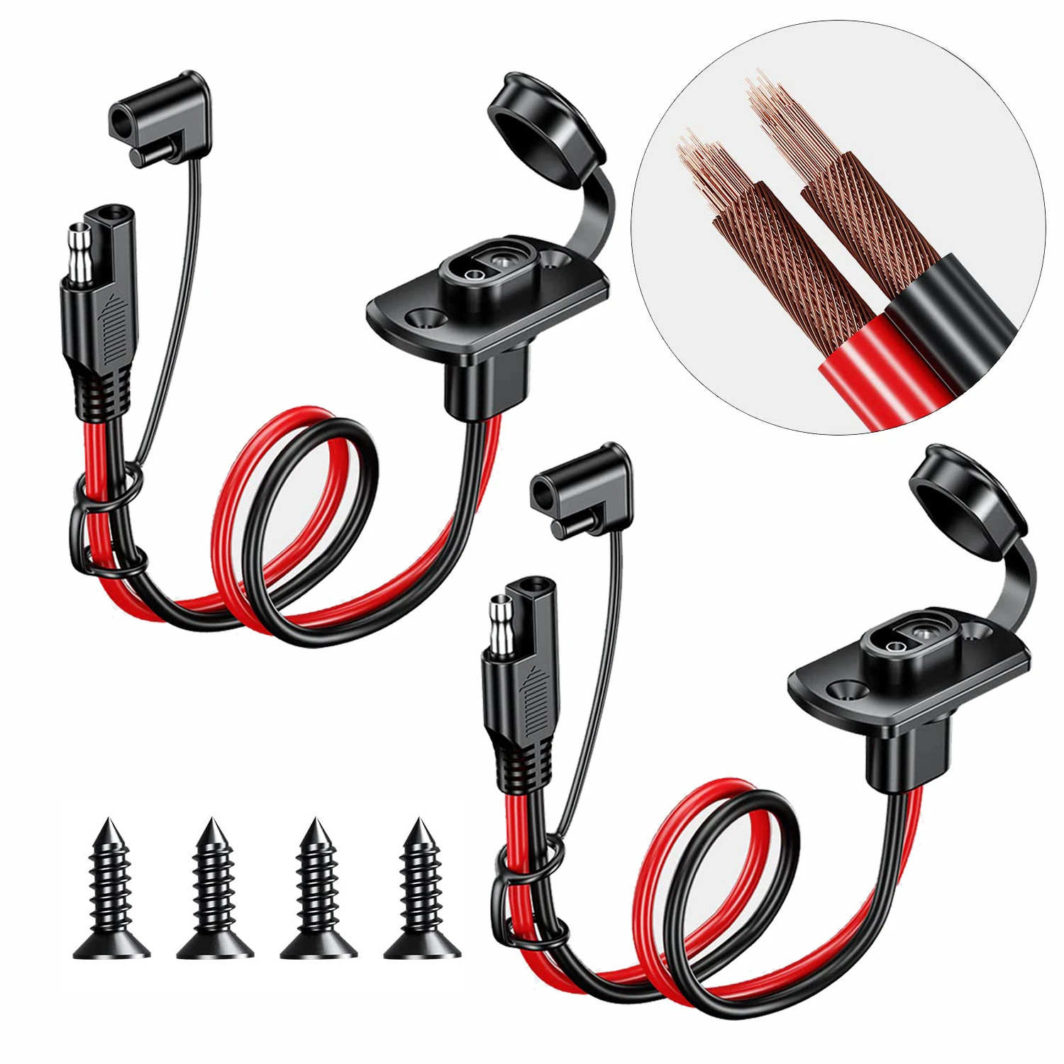 

1/2pcs New SAE Adapter Male Plug to Female Socket Cable 18AWG SAE Extension Cable 50cm SAE Quick Connector Harness