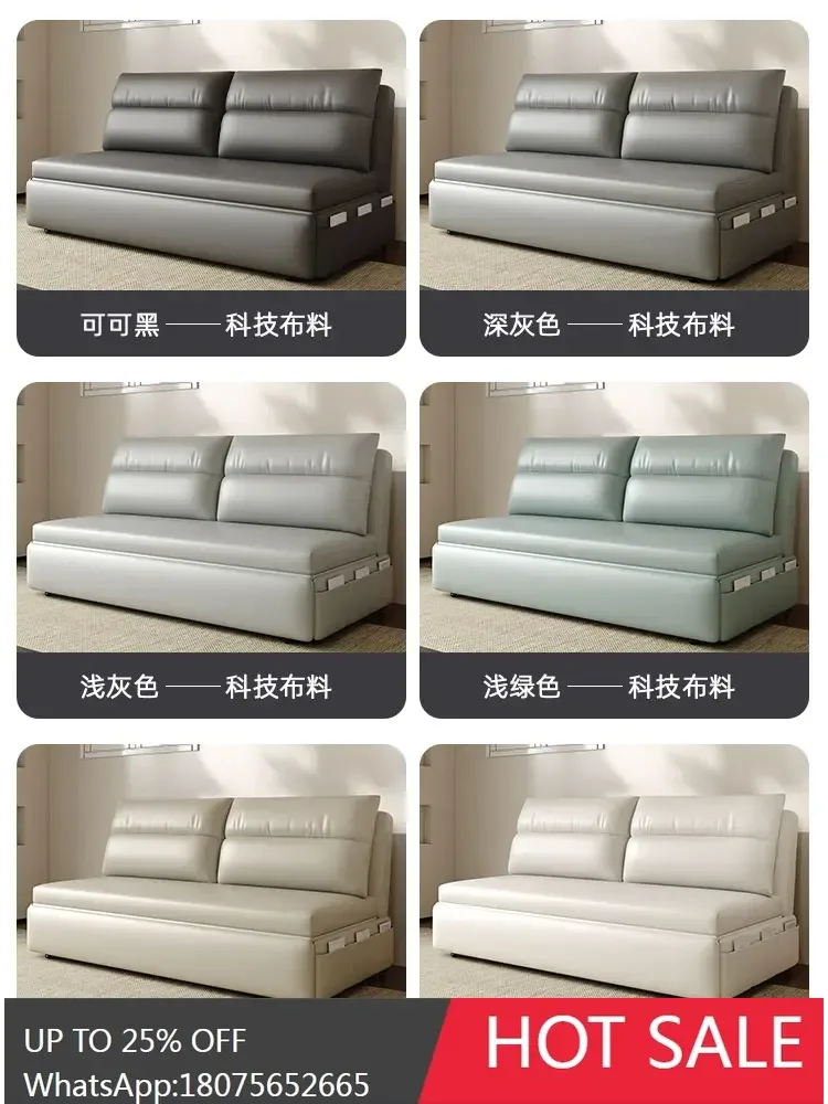 MJY folding push-pull dual-purpose living room study recliner sand technology cloth overnight bed