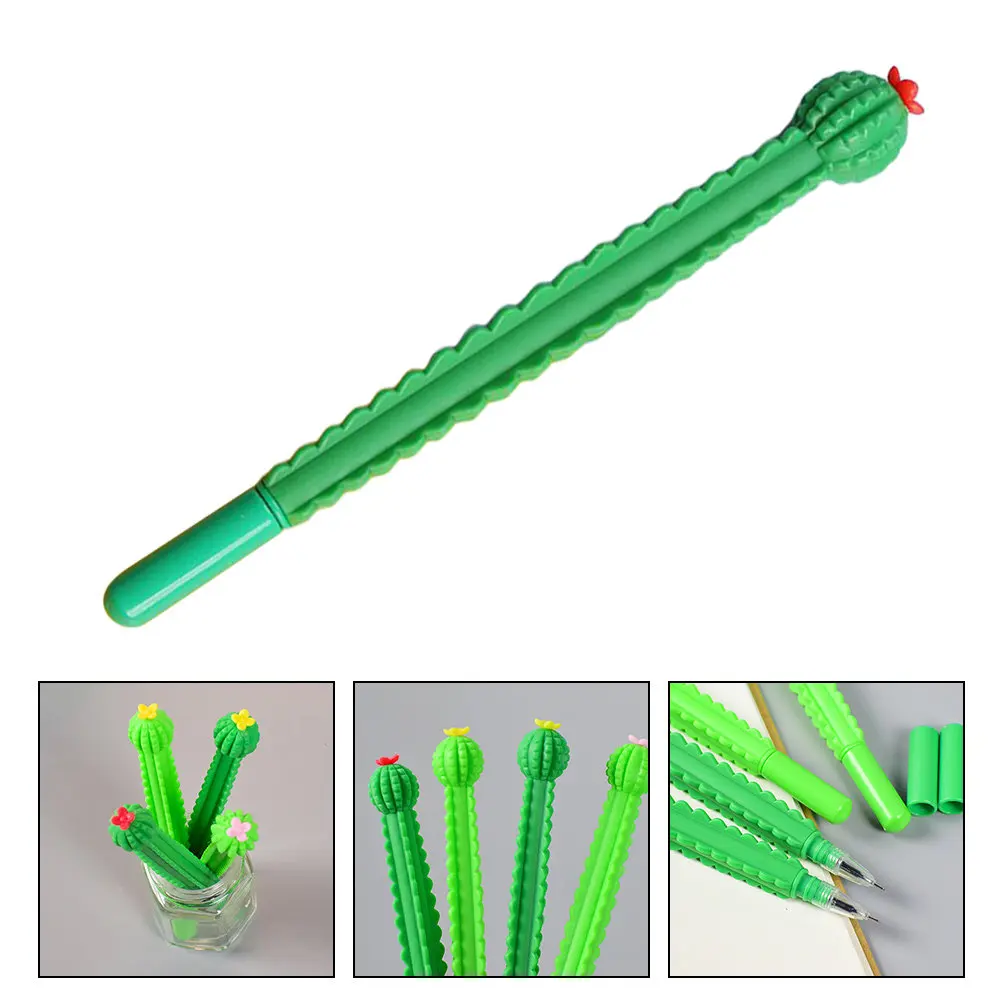 

10Pcs Cactus Gel Pens Cartoon Design Smooth Writing Pens for Students Portable Adorable Office Stationery Signature Pen