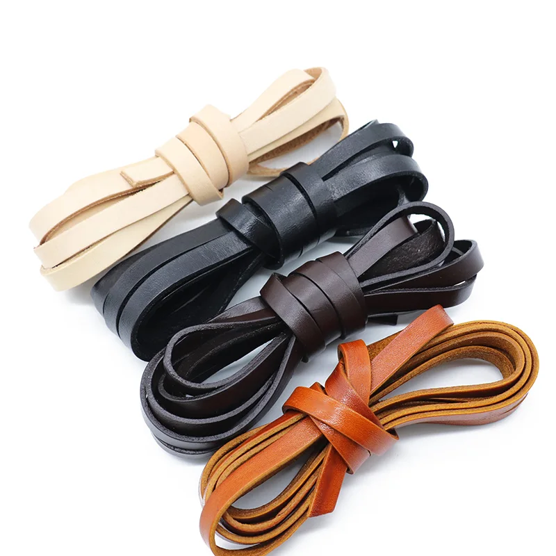 1/2meters Flat Round Genuine Cow Leather Cords Vintage Brown 3/4/5/6/8/10mm Leather Rope String for Bracelet Jewelry Making