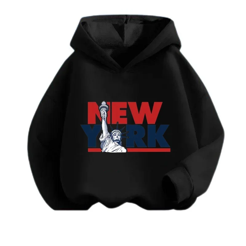 I love New York Hoodie Kids Clothes  Spring and Autumn Long Sleeve Hoodie Sportswear Baby 3-14 Years Old Boys Football Suit