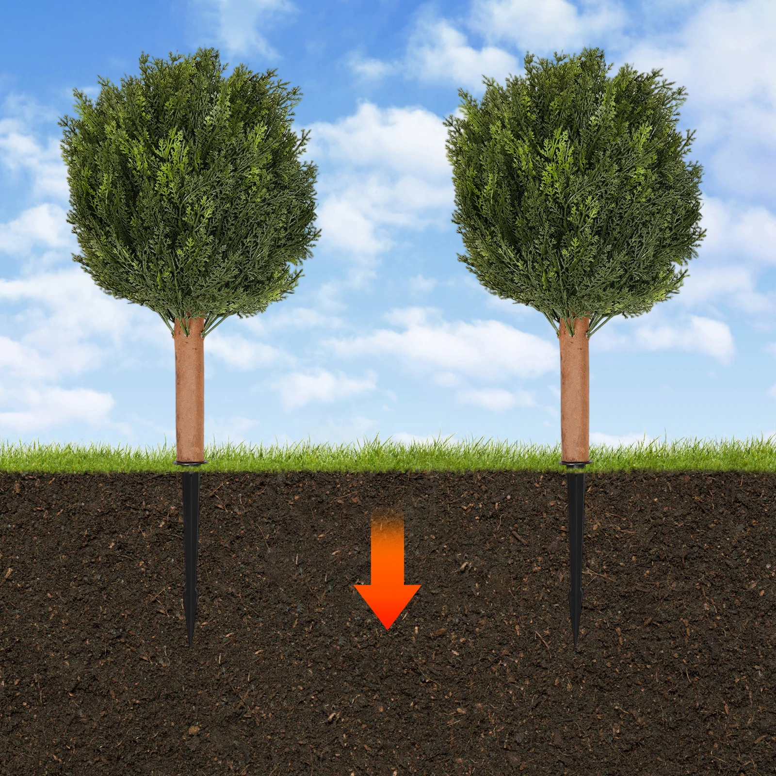 

2 упаковки, зеленый пластик, 69 см, имитация кипариса, искусственный пейзаж, имитация дерева, зеленое растение, украшение