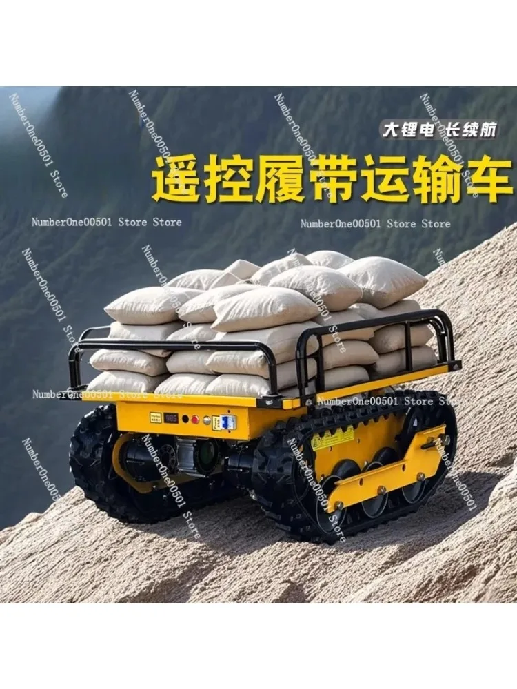 AliExpress NONE LD-1200  LD-800 Remote control crawler transporter Small agricultural remote control brushless motor Creeper chassis assembly