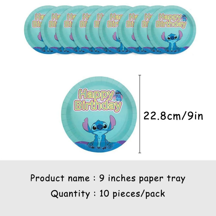 Anime Lilo & Stitch Stitch-thema blauwe feestbenodigdheden, decoratiebanners, cadeauzakjes, wegwerp papieren bekers, borden, tissues