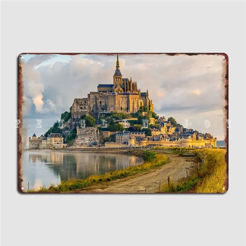 Mont Saint Michel Metal Sign Customize Wall Cave Garage Decoration Pub Garage Tin Sign Poster