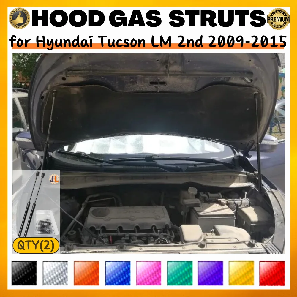 

Qty(2) Hood Struts for Hyundai Tucson LM 2nd 2009-2015 Front Bonnet Modify Gas Springs Shock Absorber Lift Supports Dampers