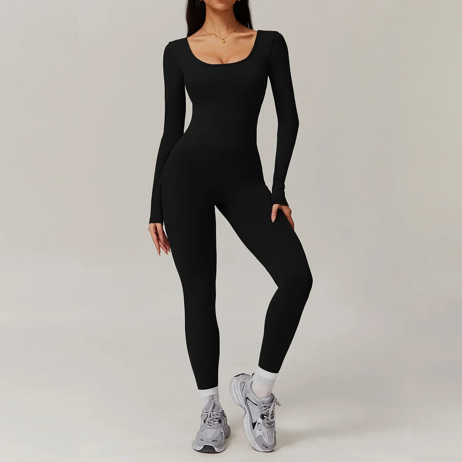 

Gym Set Yoga Jumpsuit Women Training Yoga Clothes Sports Rompers Sportswear Long Sleeve One-Piece Fitness Bodysuit Tracksuits