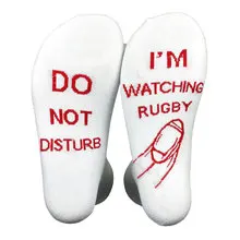 Non disturbare, sto osservare il rugby, calzini in cotone inglese/francese