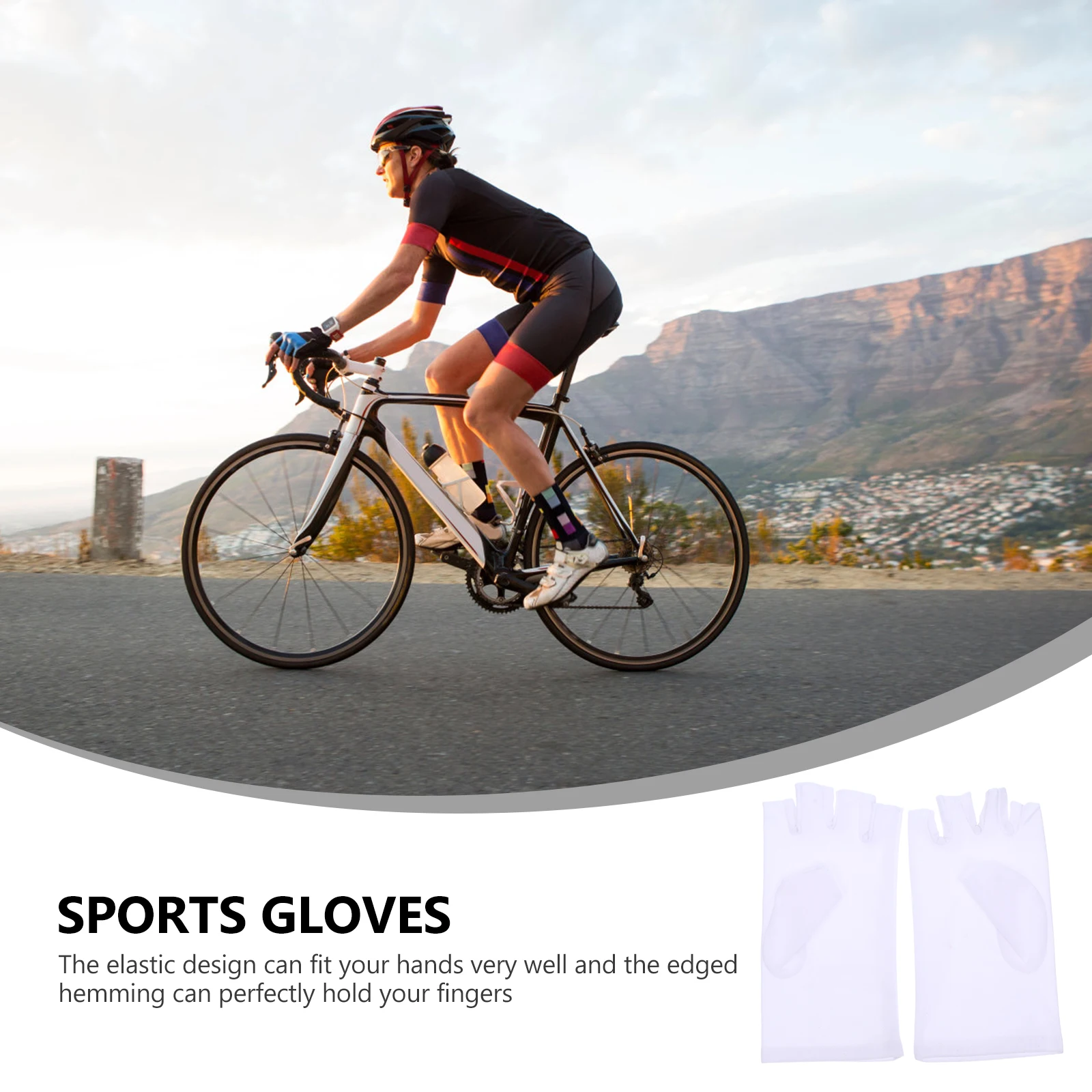 

2Pairs Breathable Anti-Uv Gloves Spandex Ice Silk Elastic Cycling Riding Summer Use Uv Protection Half Finger Cycling Gloves