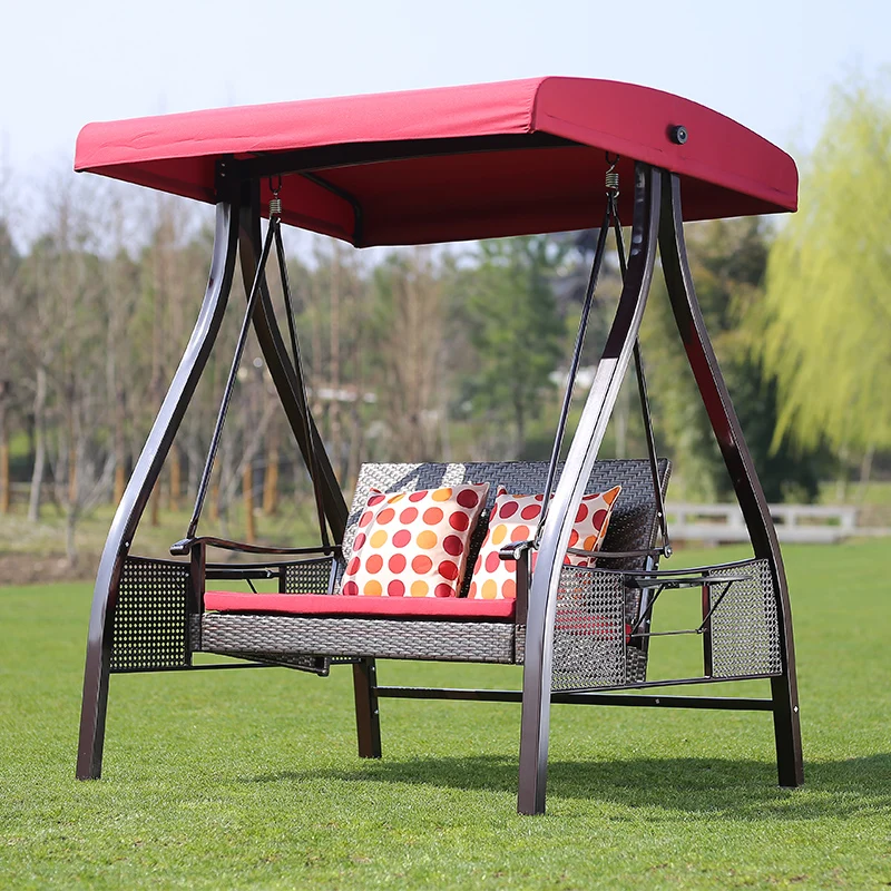 

Outdoor High Quality Garden Swing Chair 2 Seater Rattan Canopy Hammock Beach Metal Patio Wrought Iron Patio Swings