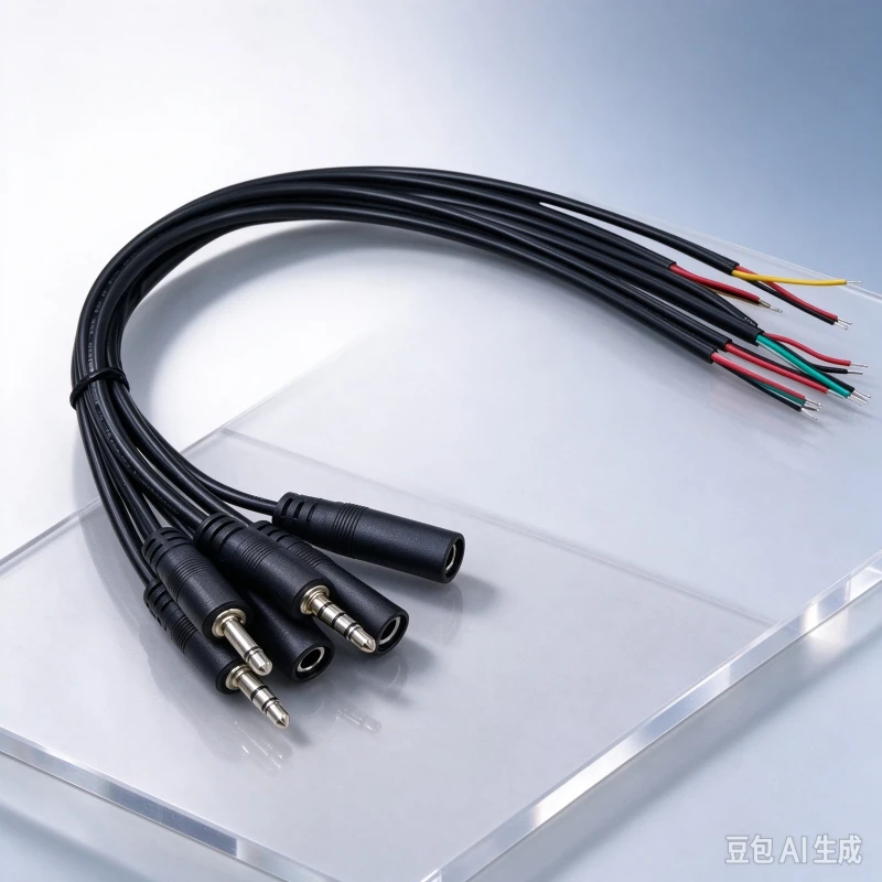 50PCS Plug For 3.5mm 2 3 4 Pole Stereo AUX Headphone Audio Cable Connector DIY Repair Wire 30cm