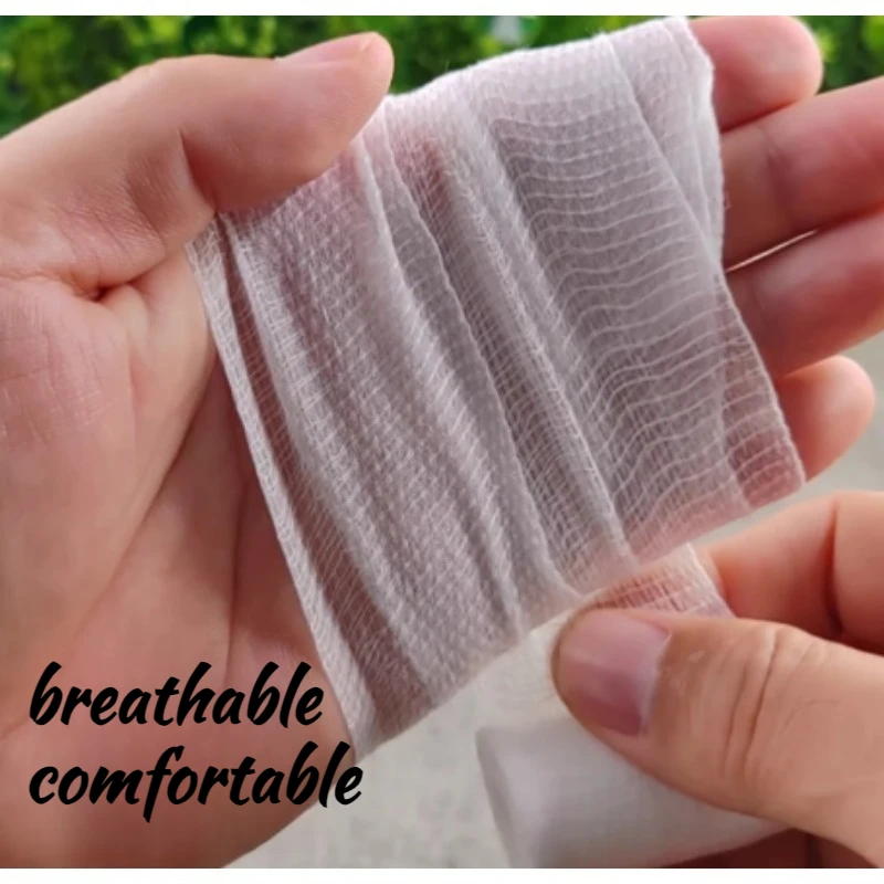 Breathable Elastic Mesh Bandage Roll Disposable PBT Wrap for Baby Adult Gauze First Aid Support  Bandage 5/7.5/10cm 450cm
