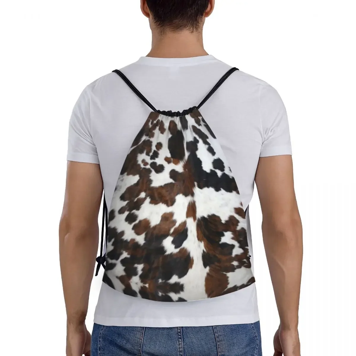 Sac à dos de rangement en cuir de vachette léger personnalisé pour hommes et femmes, sac à bandoulière de proximité Bergame, cuir de peau d'animal, sport, salle de sport