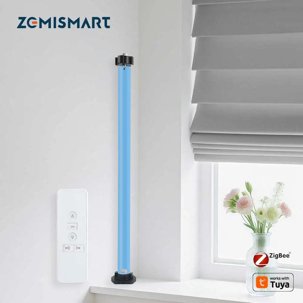 

Zemismart Zigbee Smart Roller Shade Blinds Motor Work with Tuya Built in Battery for 37mm 38mm Tube Alexa Google Home