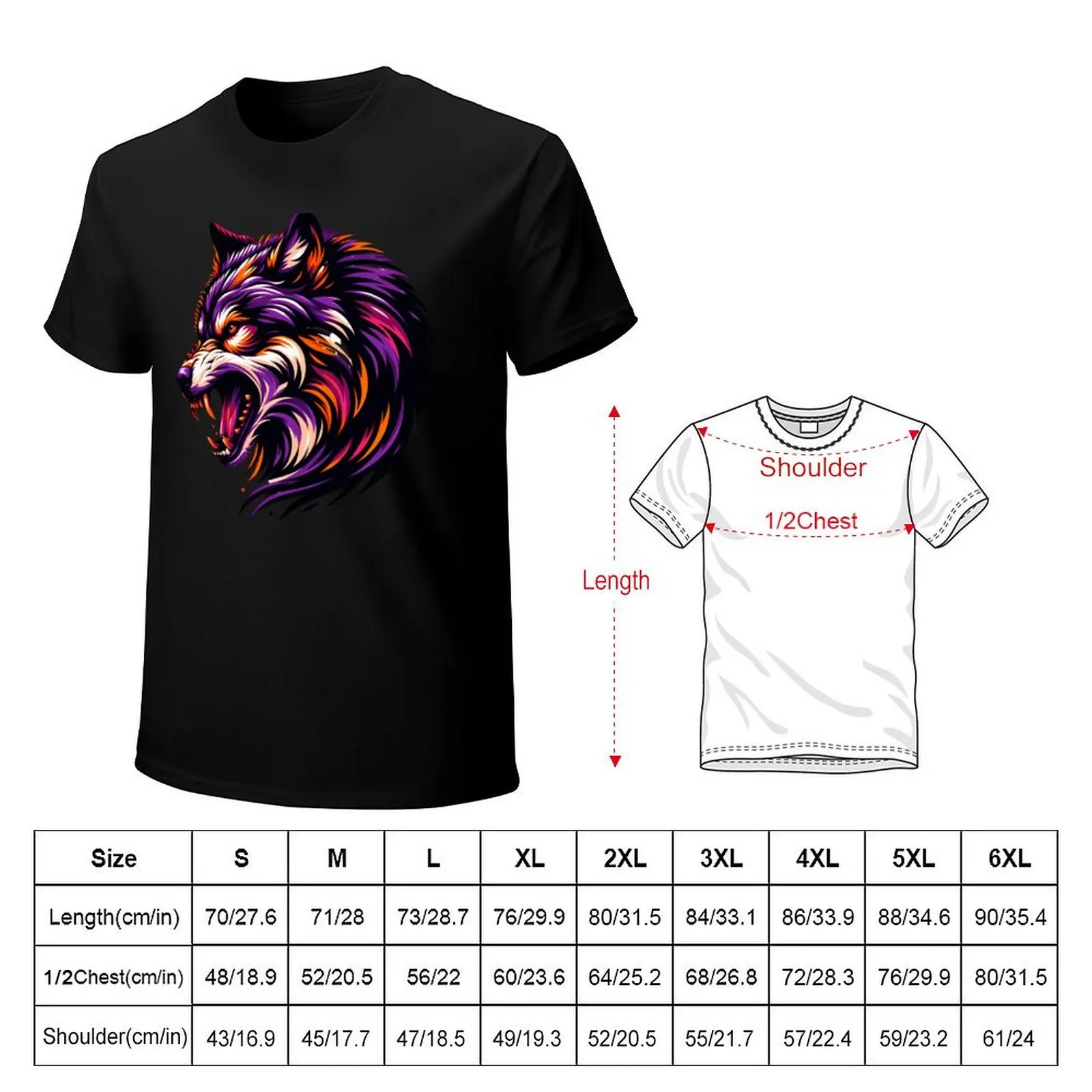 Growling Wolf Shirt T-Shirt Holiday Party T-Shirt for Men