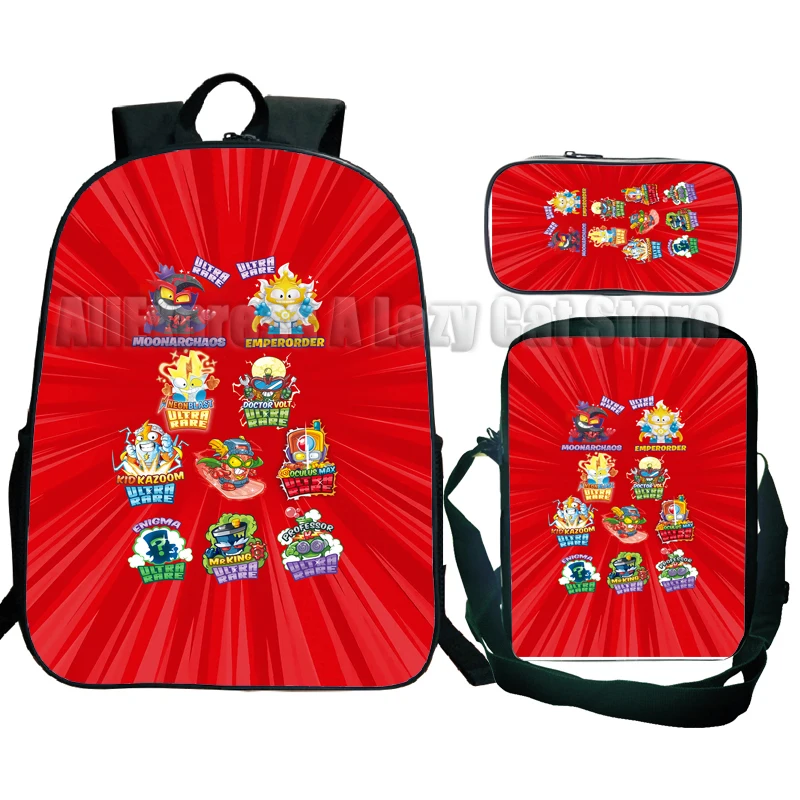 Tas punggung Super ringan untuk anak, tas ransel punggung Super Zings, tas sekolah motif kartun untuk anak laki-laki dan perempuan 3 buah