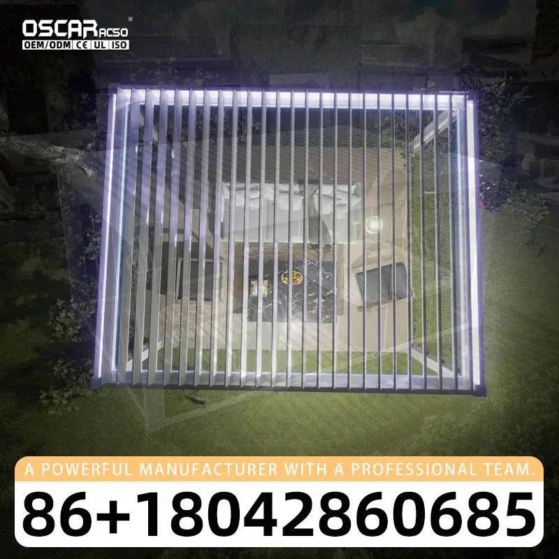 Motorized Louver Pergola Bioclimatic Cover in 3x3 4x4 4x6 Sizes for Patio Balcony with Aluminum Frame pergola