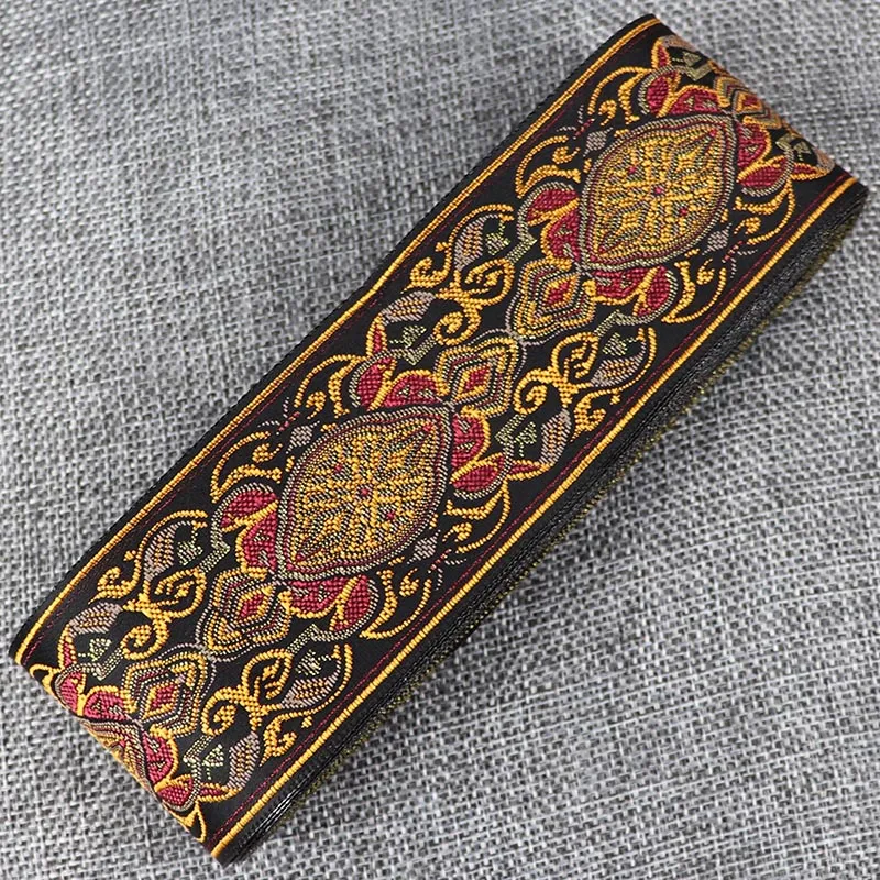 5cm Vintage Ethnic Embroidery Jacquard Ribbon Tape Lace Trim For DIY Garment Bag Accessories Fabric