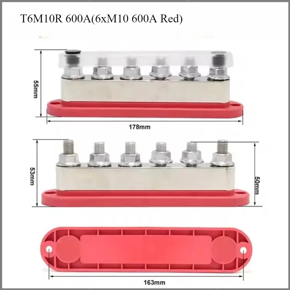 

T6M10 Power Distribution Block Studs Car Terminal Block 600A