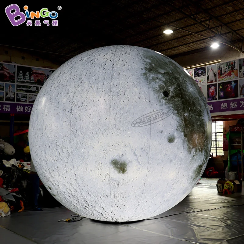 Giant Inflatable Moon Ball With LED Lights For Event Party Show Stage Decoration Advertising Hanging Blow Up Planet Balloon Toys
