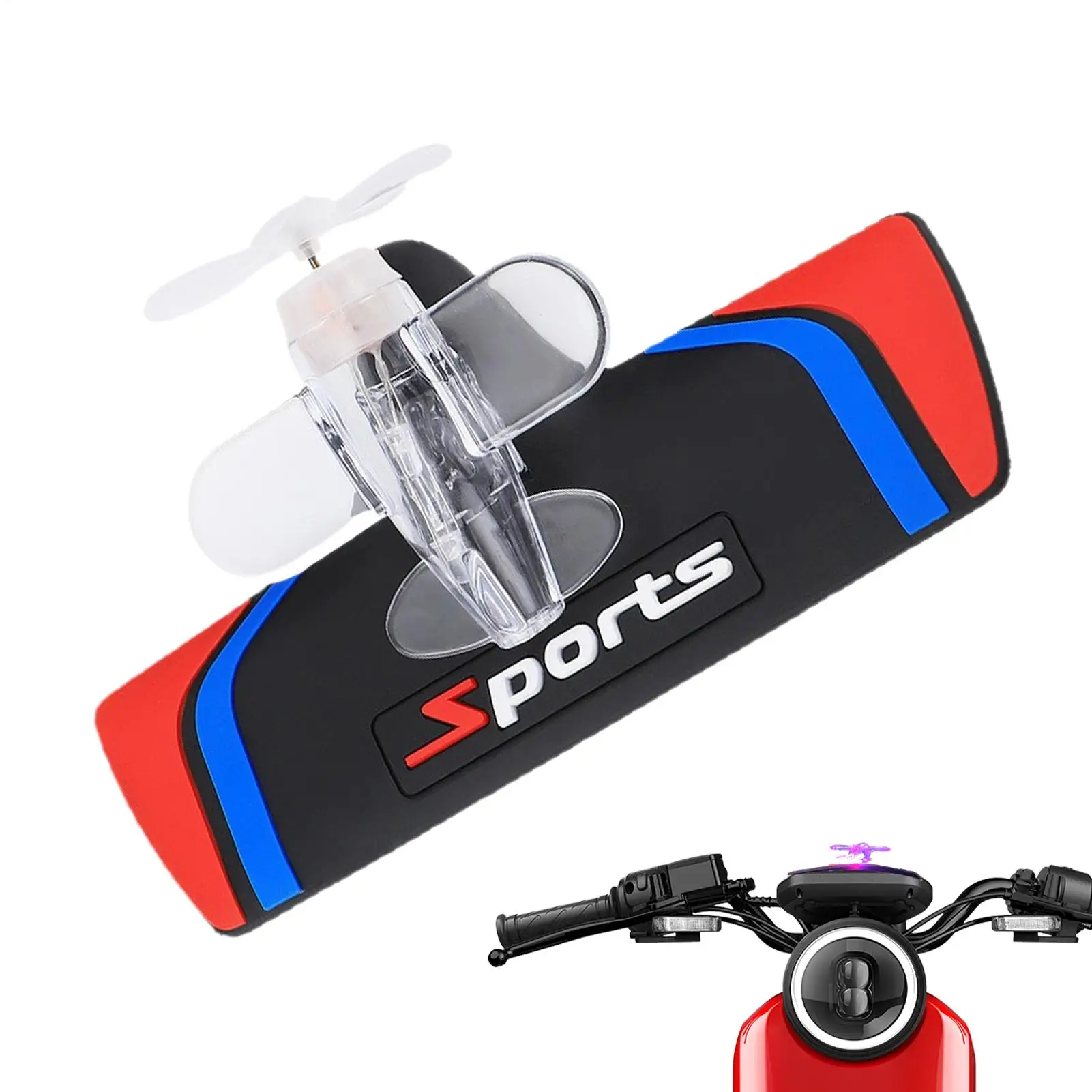 

Car Exterior Decor Wind-Powered LED Airplane Auto Ornament Automotive Exterior Ornament For Car Owners Drivers Women Men Daily