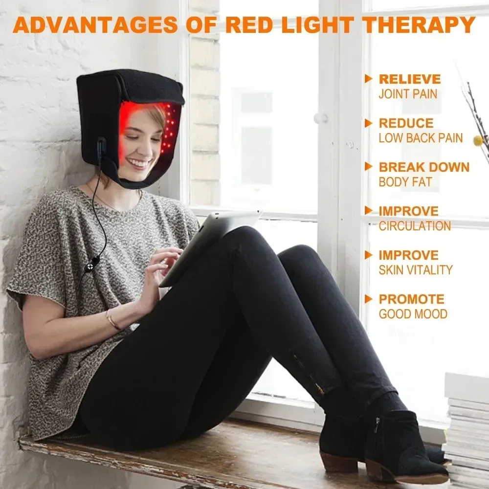 Red Light Hats for Hair Regrowth Infrared Light Therapy Cap Treatment for Thinning Hair Comb,Migraine Relief Cap Anti Hair Loss