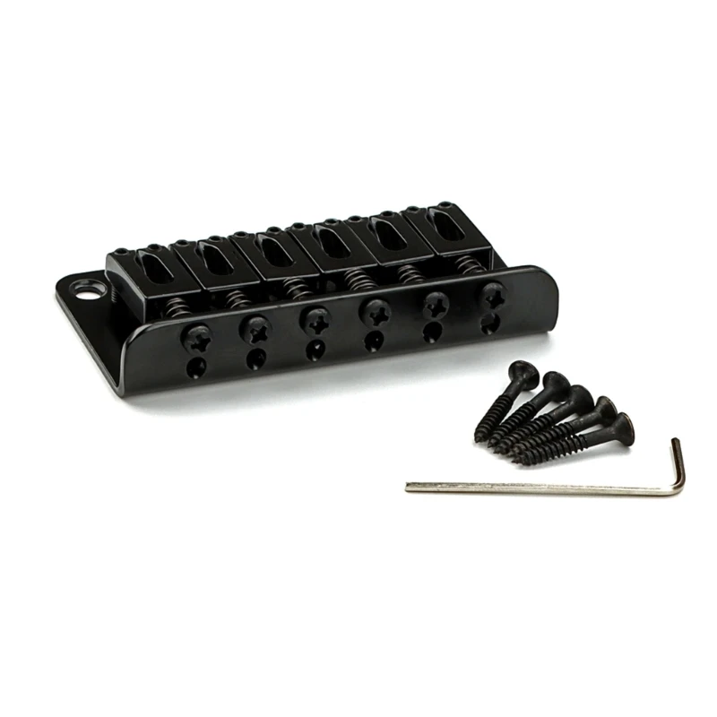 

6 String Guitar Fixed Hardtail Bridge Top Load Tailpiece with Screws & Wrench for Electric Guitar Part Accessory